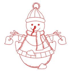 Redwork Snowman Family 04(Lg) machine embroidery designs