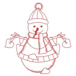 Redwork Snowman Family 04(Sm)