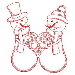Redwork Snowman Family 05(Md) machine embroidery designs