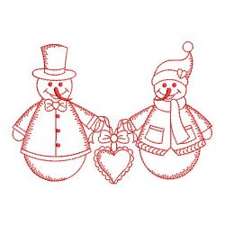 Redwork Snowman Family 06(Md) machine embroidery designs