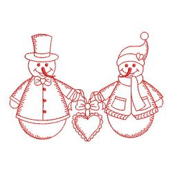 Redwork Snowman Family 06(Lg)