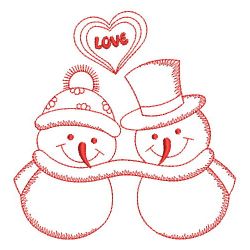 Redwork Snowman Family 07(Md) machine embroidery designs