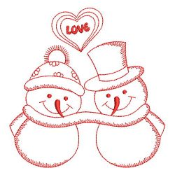 Redwork Snowman Family 07(Sm) machine embroidery designs