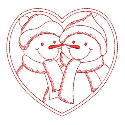 Redwork Snowman Family 09(Md) machine embroidery designs