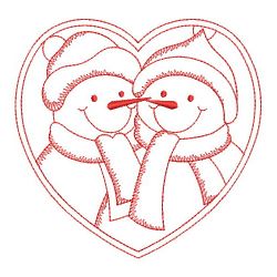 Redwork Snowman Family 09(Lg) machine embroidery designs