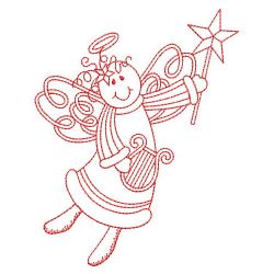 Redwork Holiday Angel 02(Md) machine embroidery designs