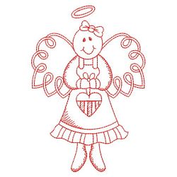 Redwork Holiday Angel 03(Md) machine embroidery designs