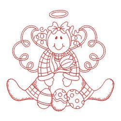 Redwork Holiday Angel 07(Md) machine embroidery designs