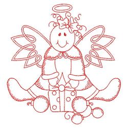 Redwork Holiday Angel 10(Sm)