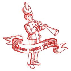 Redwork 12 Days Of Christmas 2 11(Md) machine embroidery designs