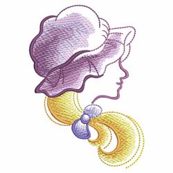 Sketched Hat Girls 02(Lg) machine embroidery designs