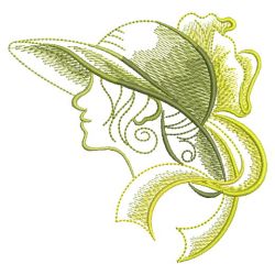 Sketched Hat Girls 04(Lg) machine embroidery designs
