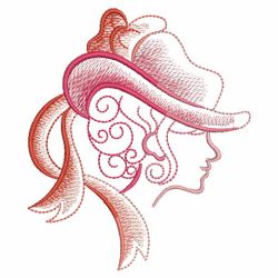 Sketched Hat Girls 05(Md) machine embroidery designs