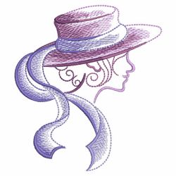 Sketched Hat Girls 06(Md) machine embroidery designs
