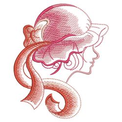 Sketched Hat Girls 10(Sm) machine embroidery designs