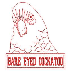 Redwork Rare Eyed Cockatoo 01(Sm) machine embroidery designs