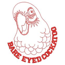 Redwork Rare Eyed Cockatoo 09(Md) machine embroidery designs