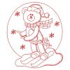 Redwork Christmas Teddy Bear 05(Md)