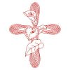 Redwork Flower Cross(Sm)