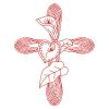 Redwork Flower Cross(Sm)