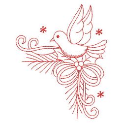 Redwork Christmas Dove 2 02(Md) machine embroidery designs