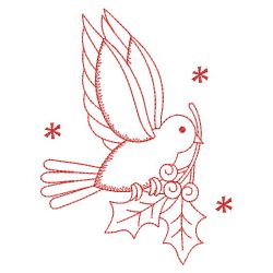 Redwork Christmas Dove 2 03(Lg) machine embroidery designs