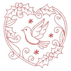 Redwork Christmas Dove 2 06(Md) machine embroidery designs