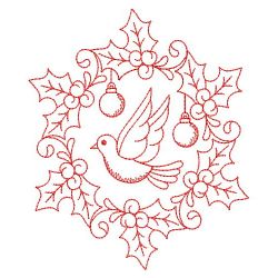 Redwork Christmas Dove 2 07(Md) machine embroidery designs