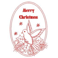 Redwork Christmas Dove 2 08(Md) machine embroidery designs