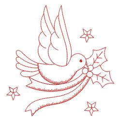 Redwork Christmas Dove 2 09(Lg)