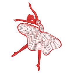 Redwork Ballerina Silhouettes 01(Sm)