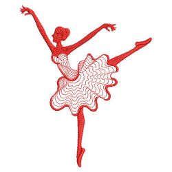 Redwork Ballerina Silhouettes 03(Sm)