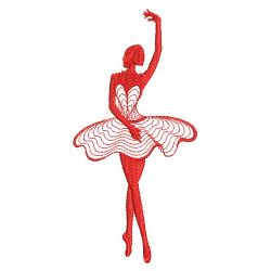 Redwork Ballerina Silhouettes 08(Sm)
