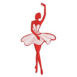 Redwork Ballerina Silhouettes 08(Lg) machine embroidery designs