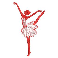 Redwork Ballerina Silhouettes 10(Sm)