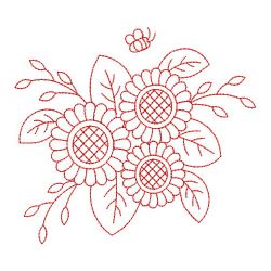 Redwork Sunflowers 01(Sm) machine embroidery designs