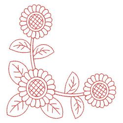Redwork Sunflowers 02(Md) machine embroidery designs