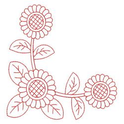 Redwork Sunflowers 02(Lg) machine embroidery designs