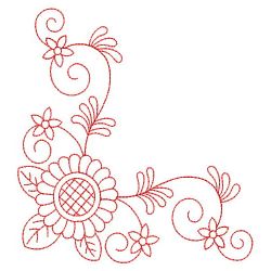 Redwork Sunflowers 04(Sm) machine embroidery designs