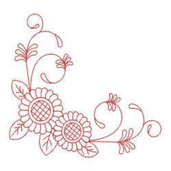 Redwork Sunflowers 08(Lg) machine embroidery designs