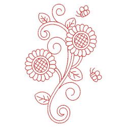 Redwork Sunflowers 09(Md) machine embroidery designs