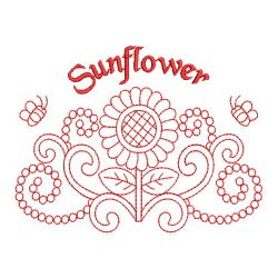 Redwork Sunflowers 10(Md) machine embroidery designs