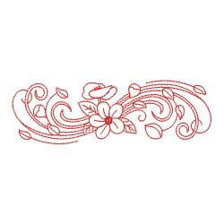 Redwork Flying Petal Borders 05(Lg)