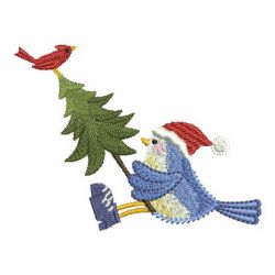 Christmas Blue Bird 03 machine embroidery designs