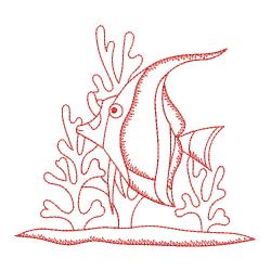 Redwork Tropical Fish 01(Lg) machine embroidery designs