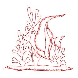 Redwork Tropical Fish 01(Sm) machine embroidery designs