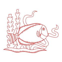 Redwork Tropical Fish 02(Sm) machine embroidery designs