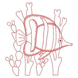 Redwork Tropical Fish 05(Sm) machine embroidery designs