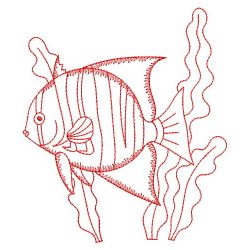 Redwork Tropical Fish 06(Sm) machine embroidery designs