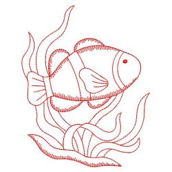 Redwork Tropical Fish 09(Sm)